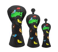 Driver Head Cover - Stylish Wooden Shield Iron Protector Multi-Unit | Padded Club Case Set, Shock Resistant Protection Kit, Course Game Accessory