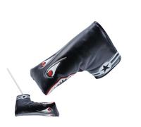 Driver Headcover | Shark Mallet Putter for Wood Club | Black and Red PU Leather Head Covers with Long Neck Mallet Putter for Driver Wooden Anulely