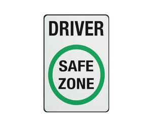Driver Safe Zone Warning Sticker-Security Sign Outdoor Sign 12 X 8 Inches
