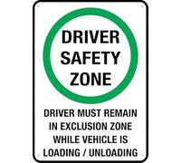 Driver Safety Zone 8 X 12 Inches Rust Free Aluminum - Uv Protected, Waterproof, Weatherproof And Fade Resistant - 4 Pre-Drilled Holes