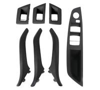 driver sid door handle For BMW 5 Series F10 F11 2010-2017 Left Right Side Driver Cars Interior Leather Door Handles 7PCS Full Set Pull Handle Front Rear Interio(Rhd Black)