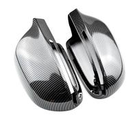 Driver Side Mirror Cover Bright black full replacement with clips car door side mirrors caps rearview mirror cover for Audi A4 A5 B8 install(Carbon Look-B8.5)