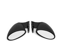 Driver Side Power Door Mirror Car Racing Side Wing Mirror Universal Left+ Right For Classic Retro Bullet Kit California Style CARBON Pattern Rearview(White Black)
