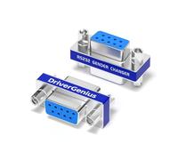 DriverGenius GenderX DB9 Serial Coupler RS232 Straight (F/F, 2-Pack) | Provides a Direct Pin-to-Pin RS232 Connection and Is NOT a Null Modem. Plug-and-Play for PLC and Industrial Devices