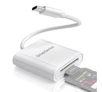 DriverGenius LiteRead II | SD Card Reader USB-C (USB 2.0 Standard) - 2-in-1 Reader for SD & MicroSD, Portable OTG Adapter for Camera & Photo File Transfer (ABS, Model HB001)