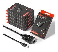 DriverGenius SerialEdgeX Serie | USB-C to RS232 (DB9) Adapter - 1 Port, 3 LED Indicators (TX, RX, PWR) for Service, Industrial, and Programming Applications - Windows 11/macOS 15【USB232A-B-C, 6-Pack】