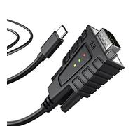 DriverGenius SerialEdgeX Series | USB-C to RS232 (DB9) Adapter - 1 Port, 3 LED Indicators (TX, RX, PWR), Compatible with Windows 11 and macOS 15, for Service, Industrial, and Programming Applications