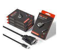 DriverGenius SerialEdgeX Series | USB-C to RS232 (DB9) Adapter with 3 LED Indicators (TX, RX, PWR), Compatible with Windows 11 and macOS 15 【USB232A-B-C, 4-Pack】