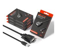 DriverGenius SerialEdgeX Series | USB to Serial RS232 Adapter with 3 x Data Monitoring LEDs, Compatible with Windows 11/macOS【USB232A-B-A, 4-Piece/Package】