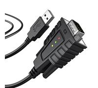 DriverGenius SerialEdgeX Series | USB to Serial RS232 Adapter with 3 x Data Monitoring LEDs, Compatible with Windows 11/macOS - 1-Port (USB232A-B-A)