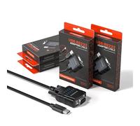 DriverGenius SerialPulseX Series | 4-Pack USB-C to RS232 Serial Adapter Cable with 9 LED Indicators, Full RS232 Support for Real-Time Diagnostics, Windows, macOS, Linux