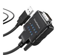DriverGenius SerialPulseX | USB to RS232 DB9 Adapter with 9 LED Indicators for Real-Time Diagnostics, PL2303 Chipset, USB to COM Port Converter for PLC, CNC & Serial Debugging, Windows & macOS