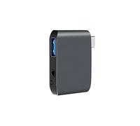 DriverGenius USB C External Stereo Sound Card - USB Type C to 3.5mm TRRS Audio Interface Adapter w/USB 3.0 Port, for PC/Laptop (U3AU001)
