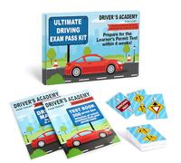 Driver's Academy Exam Toolkit Driving Exam Pass Kit Includes Driver's Manual, Test Book and 60 Double-Sided Road Signs Flashcards for Drivers License Test Prep Teens Boys Girls New Drivers Gift