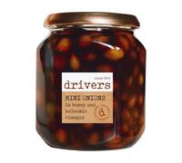 Drivers Mini Onions in Honey and Balsamic Vinegar - Mini Silverskin Onions Sticky Honey Flavour Traditional Driver's Recipe Picklers Since 1906 Gluten-Free Suitable for Vegetarians - 550 g Jar