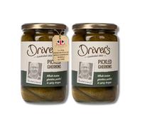 Drivers Pickled Gherkins Bundle - 2 x 710g Jars of Whole Indian Gherkins in Spicy Vinegar - Premium Snacking Pickles by TGBK