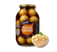 Drivers Pickled Onions Large Jar 2.25kg - Tangy & Crispy Pickled Onions in Vinegar - Party-Size Pickled Onion Jars - Traditional Drivers Pickles