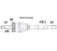 NTY NPW-CH-020 Drive shaft
