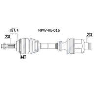NTY NPW-RE-016 Drive shaft
