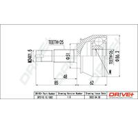 Driveshaft CV joint DP2110.10.1082 Drve+ for FIAT OPEL ALFA ROMEO LANCIA