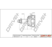 Driveshaft CV joint DP2110.10.1117 Drve+ for SEAT SKODA AUDI VW