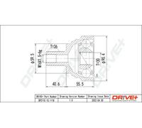Driveshaft CV joint DP2110.10.1118 Drve+ for VW SEAT SKODA AUDI