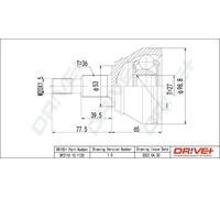 Driveshaft CV joint DP2110.10.1120 Drve+ for VW AUDI SEAT SKODA