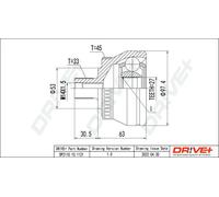 Driveshaft CV joint DP2110.10.1121 Drve+ for VW AUDI SKODA