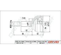 Driveshaft CV joint DP2110.10.1162 Drve+ for CITROËN PEUGEOT TOYOTA SUBARU
