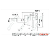 Driveshaft CV joint DP2110.10.1180 Drve+ for FIAT FIORINO Box Body/MPV PALIO