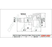 Driveshaft CV joint DP2110.10.1193 Drve+ for FIAT OPEL ALFA ROMEO ABARTH