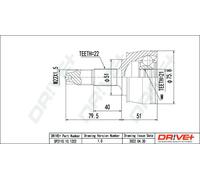 JOINT KIT DRIVE SHAFT DP2110.10.1202 FOR ALFA ROMEO FIAT GRANDE/PUNTO STILO MITO