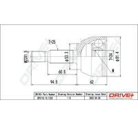 Driveshaft CV joint DP2110.10.1222 Drve+ for FORD TOURNEO CONNECT