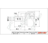 Driveshaft CV joint DP2110.10.1241 Drve+ for HONDA CR-V Mk II ACCORD VII FR-V