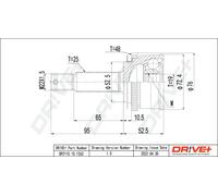Driveshaft CV joint DP2110.10.1263 Drve+ for HYUNDAI GETZ