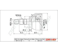 Driveshaft CV joint DP2110.10.1323 Drve+ for MINI MINI MINI Convertible