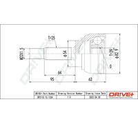 Driveshaft CV joint DP2110.10.1334 Drve+ for MITSUBISHI VOLVO