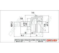 Driveshaft CV joint DP2110.10.1372 Drve+ for RENAULT OPEL NISSAN