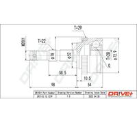 Driveshaft CV joint DP2110.10.1379 Drve+ for OPEL CORSA B COMBO Box Body/MPV