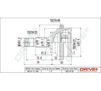 Driveshaft CV joint DP2110.10.1396 Drve+ for CITROËN PEUGEOT