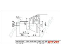 Driveshaft CV joint DP2110.10.1432 Drve+ for SKODA VW