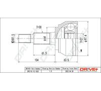 Driveshaft CV joint DP2110.10.1503 Drve+ for PORSCHE VW AUDI
