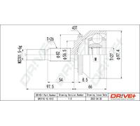 Driveshaft CV joint DP2110.10.1512 Drve+ for VOLVO S40 I V40 Estate