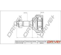 Driveshaft CV joint DP2110.10.1549 Drve+ for CITROËN PEUGEOT
