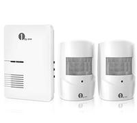 Driveway Alarm, 1byone Home Security Alert System with 36 Melodies, 1 Plug-in Receiver and 2 Weatherproof PIR Motion Detector, 1000ft Wireless Transmission Range and 24ft PIR Detection Range