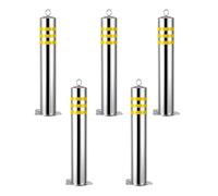 Driveway Barrier Traffic Barricade Traffic Delineator Posts 26/32 inch Height, Stainless Steel Driveway Barrier Parking Cones Visual, For Crowd Control/Street Stanchion (5 Pack 31.5in Tall)