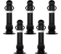 Driveway BarrierPost with Reflective Collars, 80cm Height EVA Plastic Safety Bollards Post, Traffic Bollard for Building Road Driveway Parking Use(5 Pack)