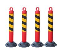 Driveway Bollards - 4pcs Plastic Safety Barriers for Parking and Traffic Control in Sensitive Areas