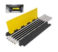 Driveway Cord Protector Ramp 36.3"×19.7"×2", 40000 lbs Heavy Duty Rubber Outdoor Extension Cable Wire Hose Cover 5 Channels Slow Down Speed Bump for High Traffic Driveway Road