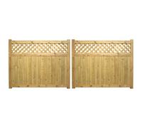 Driveway Gates Pressure Treated Diamond Lattice Insert Fully Framed Wooden Decorative Timber, H:4ft x W:10ft Ideal for Outdoor Driveway Home Entrance Access, High: 120cm x Wide: 300cm
